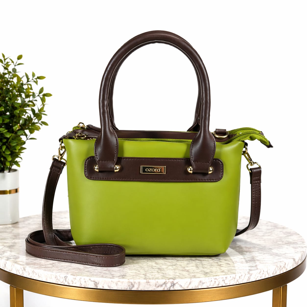 Contrast Green Handbag for Women