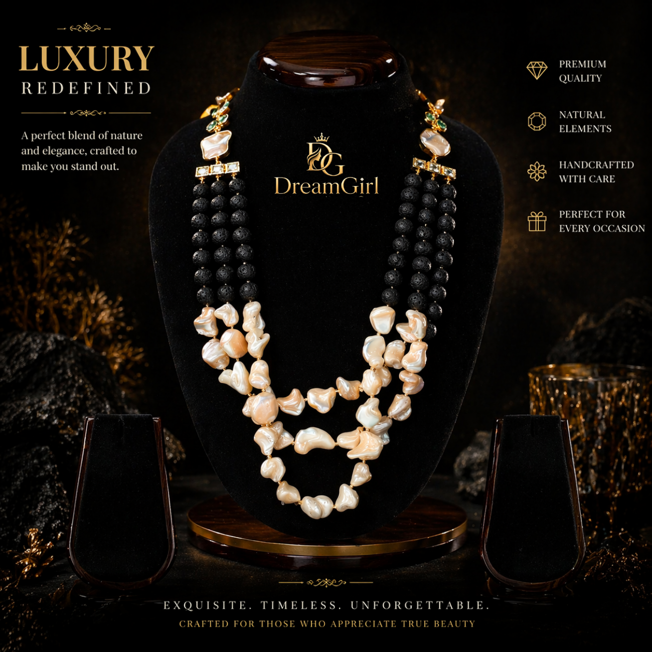 Premium pearl necklace set 