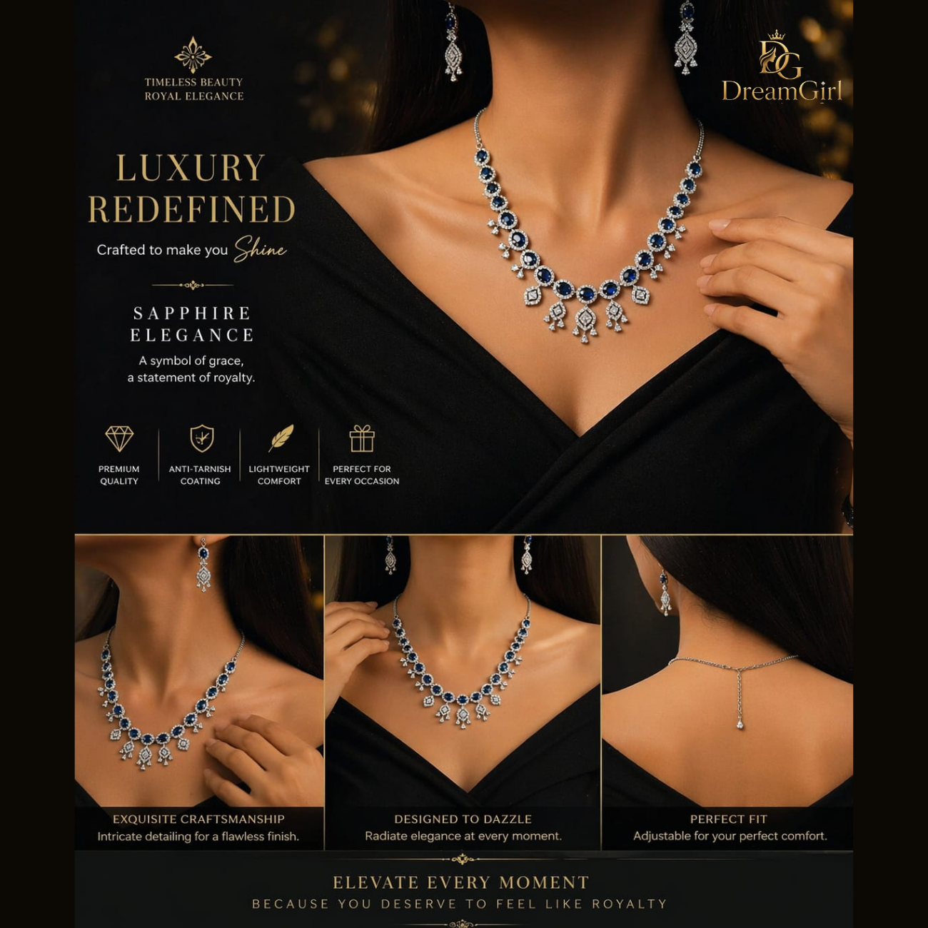 Blue Stone Necklace Set