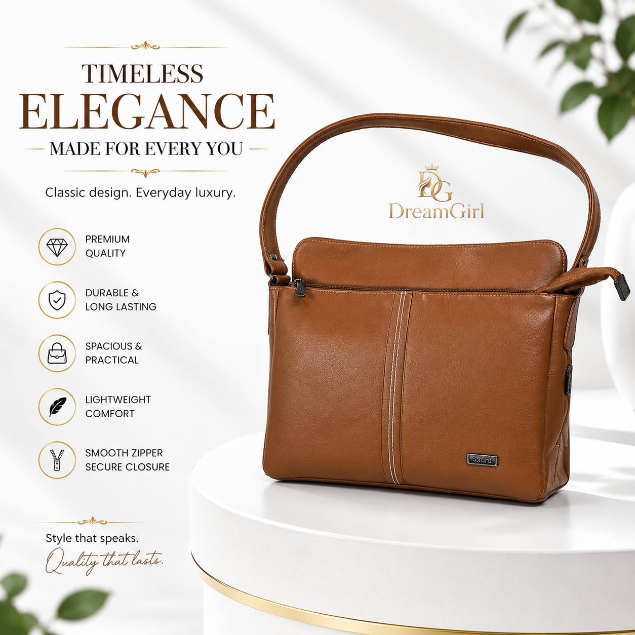 Stylish sling bag brown