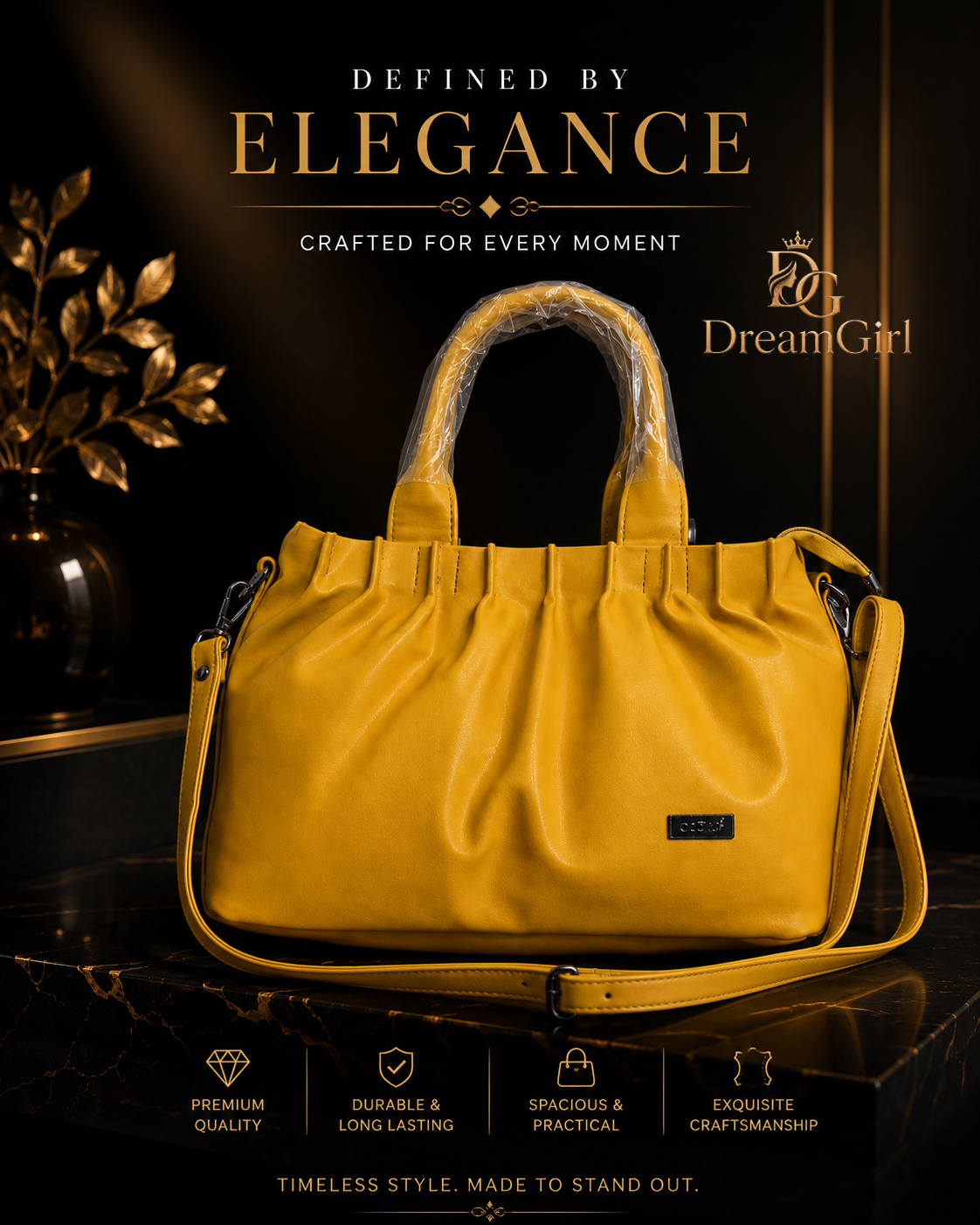 Mustard yellow handbag