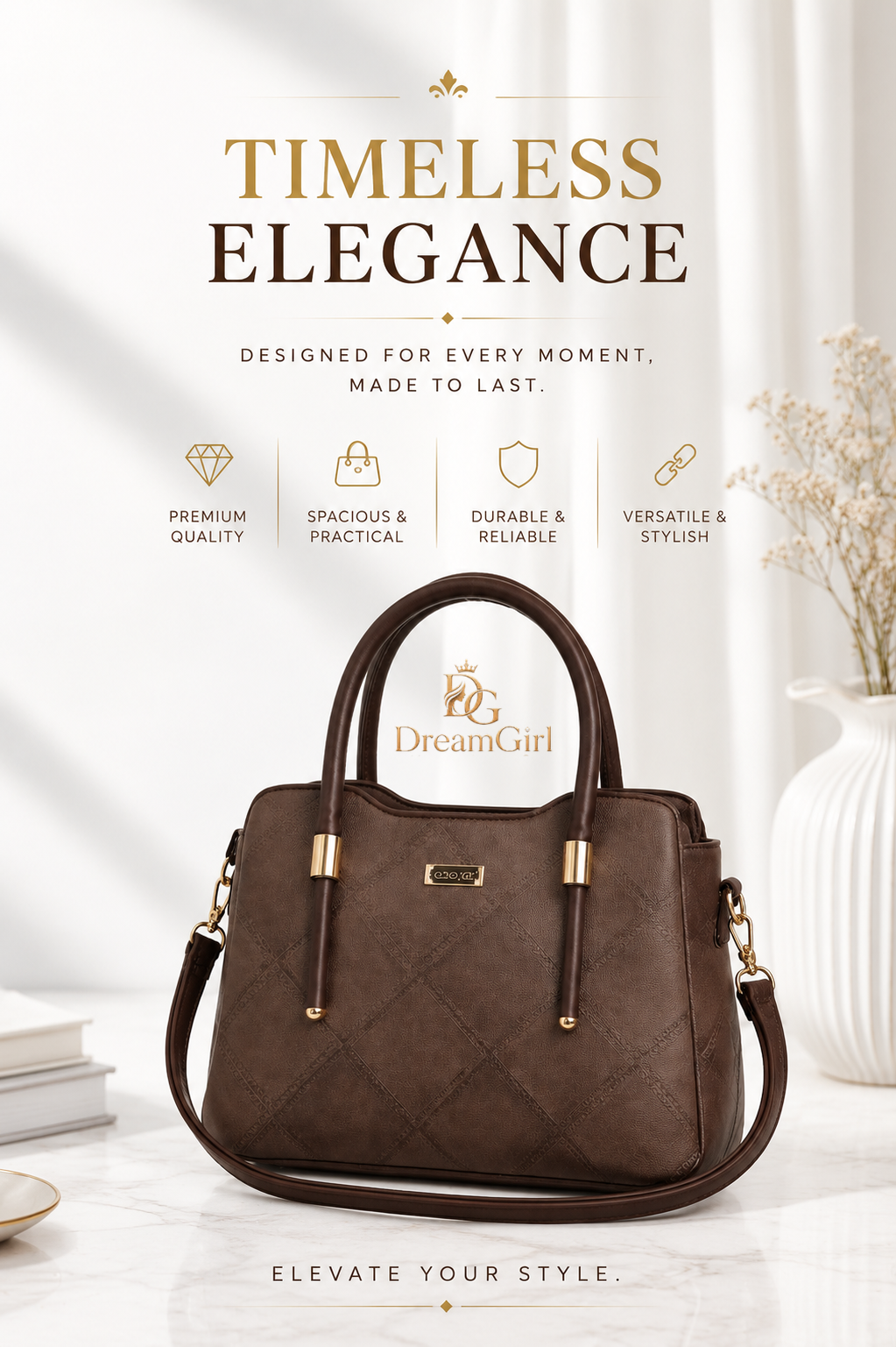 Brown handbag for women
