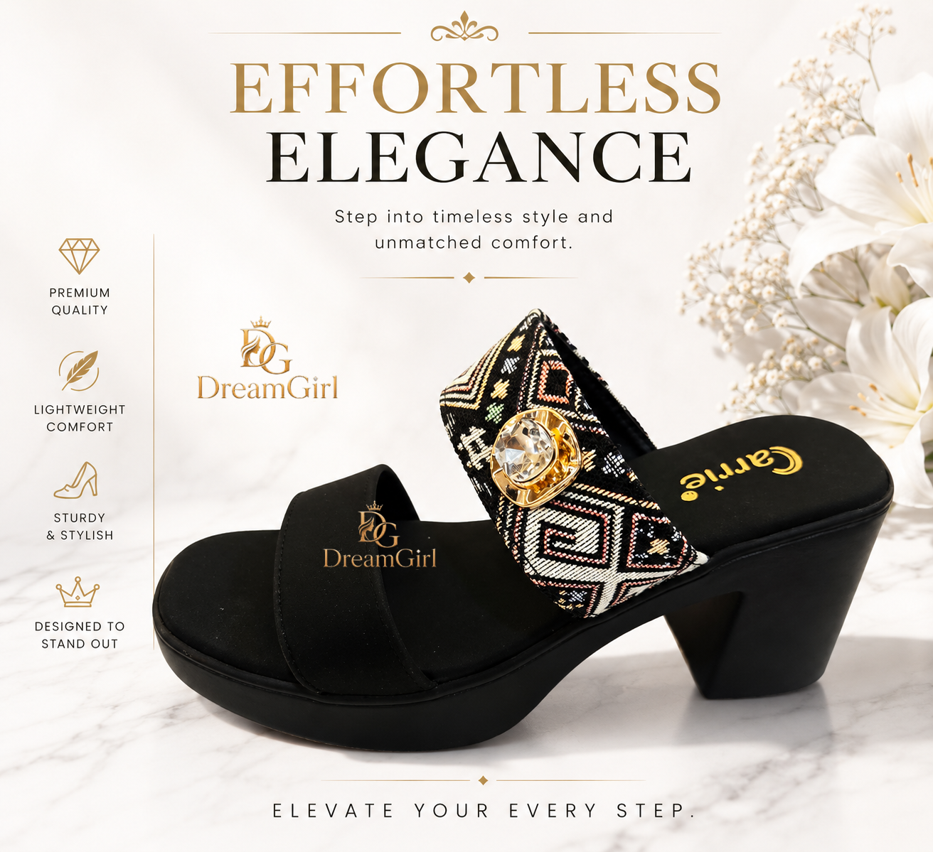 Elegant black sandal